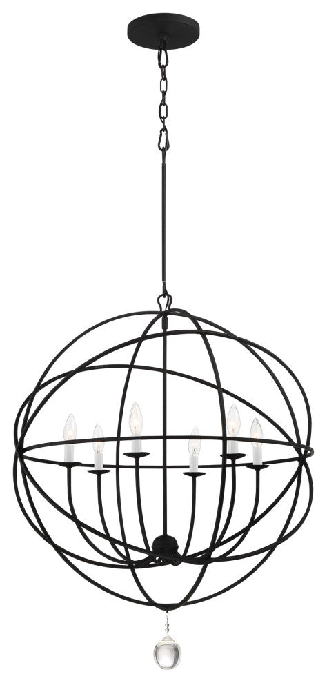 Solaris 6 Light Black Chandelier