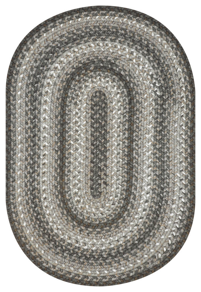 Homespice Decor 4 x 6' Oval Graphite Ultra Durable Braids
