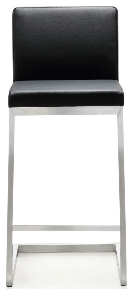 TOV Furniture Parma Black Stainless Steel Counter Stool - Set of 2