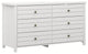 Living Essentials By Hillsdale Harmony Wood 6 Drawer Dresser, Matte White