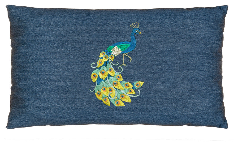 Linum Home Textiles Penelope Denim Decorative Pillow Cover, Denim Blue, Lumbar