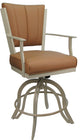Leather Swivel Tilt Metal Bar Stool - Montana on A-Base, Brown Leather on Beige, 30"