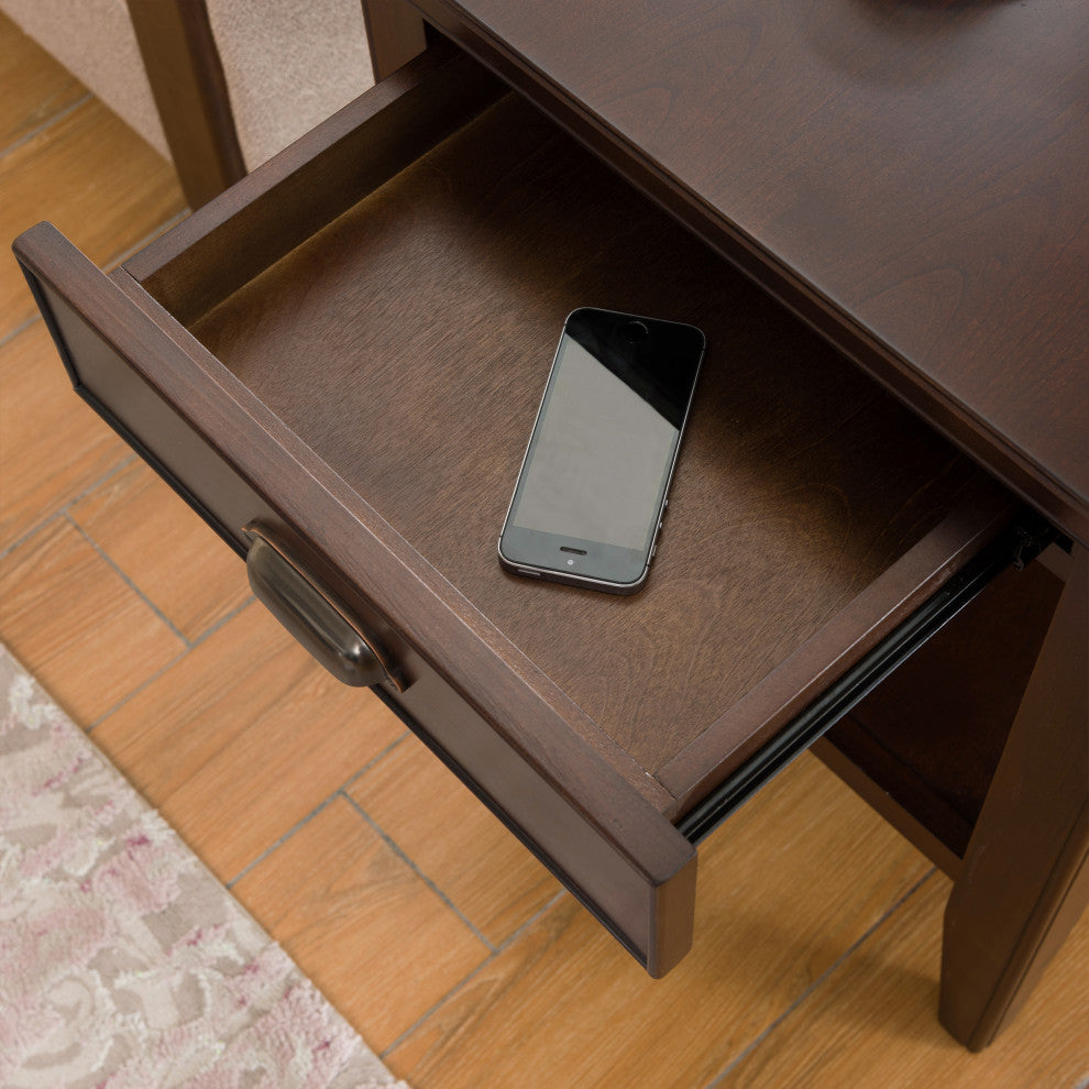 Leick Furniture Laurent Solid Wood Square End Table in Chocolate Cherry