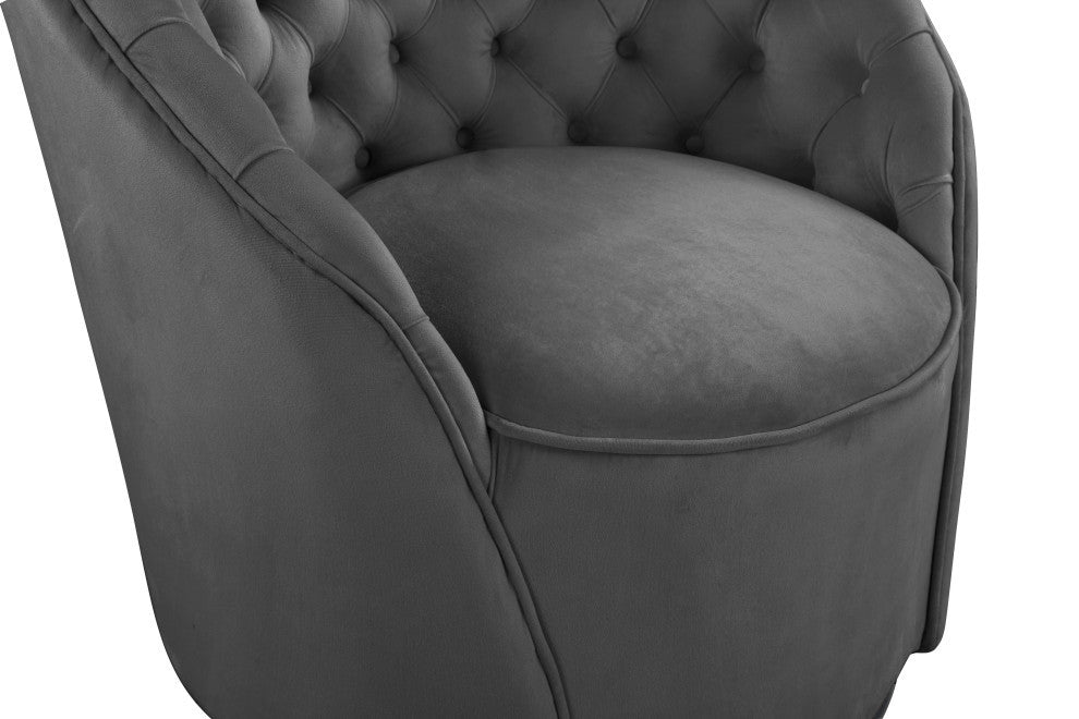 Alessio Velvet Upholstered Accent Chair, Gray