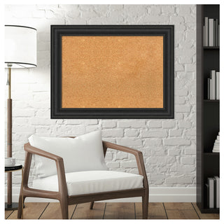 Framed Natural Cork Board, 33x25, Shipwreck Black Framed Organization Boards