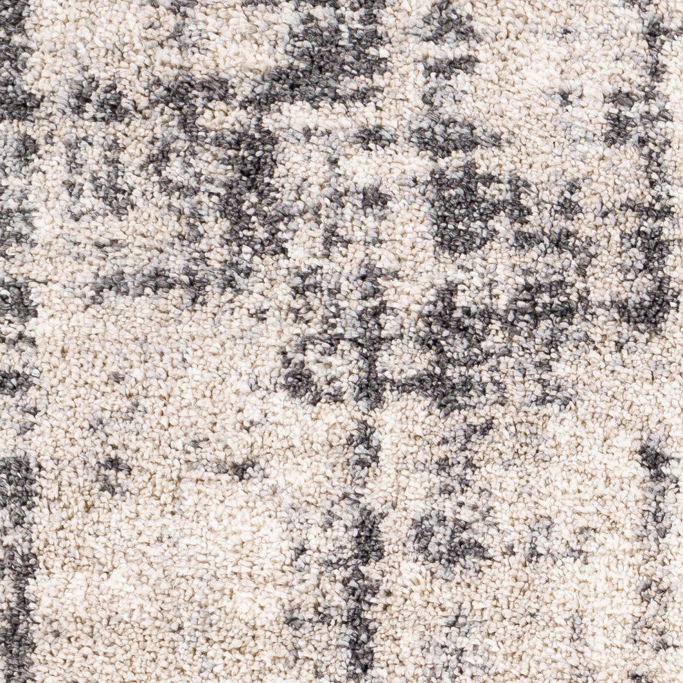 Surya Eskimo Shag ESG-2306 Machine Woven Area Rug, Light Beige, 6'7" x 9'