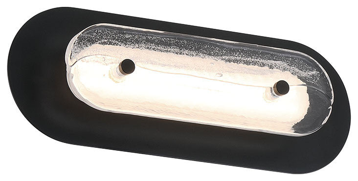 Tramore, Outdoor, 16", Powder Coat Black, Silver Glass