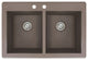 Radius 33" silQ Granite Double Bowl Kitchen Sink with 2 Holes in Espresso