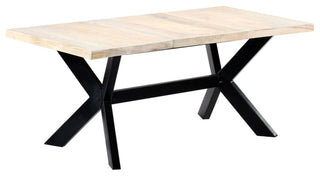 vidaXL Dining Table White 70.9"x35.4"x29.5" Solid Mango Wood