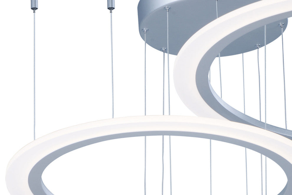 ET2 E22662-11 Saturn II 44"W 4 Ring LED Chandelier - Matte Silver