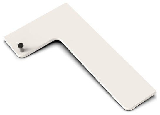 TileWare Boundless L-Shaped Corner Shelf Bone Shower Bathroom, Orb Hook