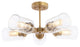 Jaynie 21.5" 5-Light Farmhouse Iron LED Semi Flush Mount, Brass Gold/Clear