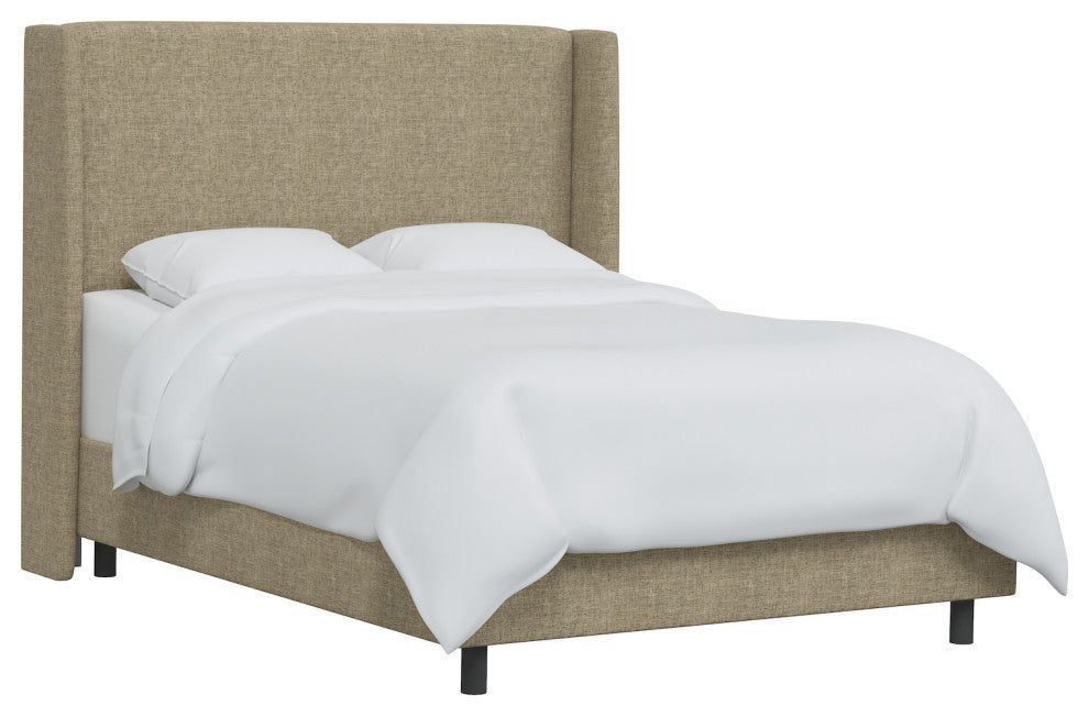 Maxwell King Square Wingback Bed, Zuma Linen