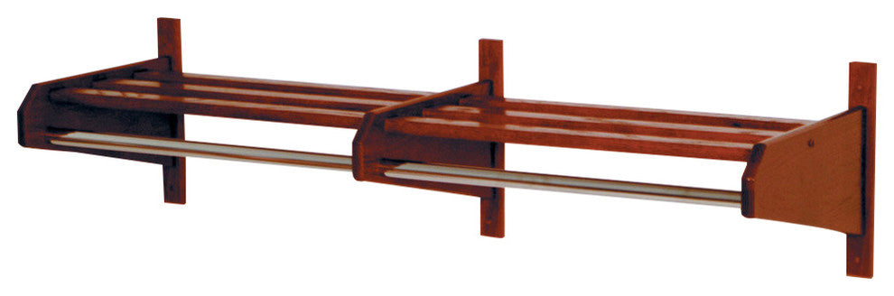 50" Oak Coat and Hat Rack, Mahogany