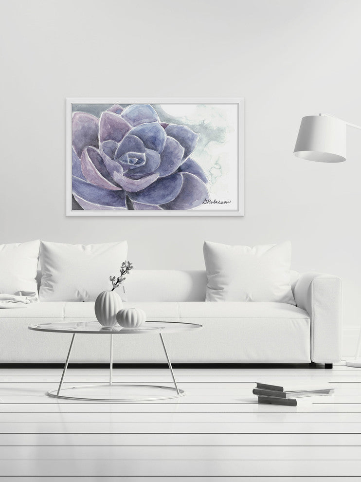 "Purple Succulent" Framed Painting Print, 45"x30"