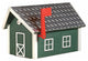 Deluxe Mailbox, Turf Green & White, Aluminum Diamond Plate Roof, Poly Lumber