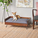 Bonneville Mid-Century Modern Pet Bed With Acacia Wood Frame, Dark Oak