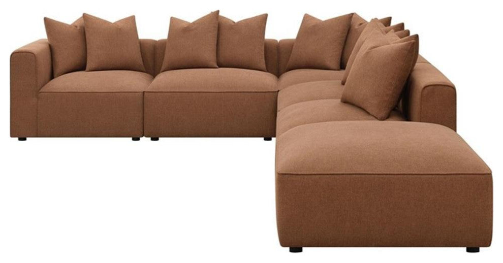 Coaster Jennifer 6-piece Fabric Upholstered Modular Sectional Terracotta