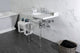 Kingston Brass LMS36MA1 36" Carrara Marble Console Sink, Acrylic Legs