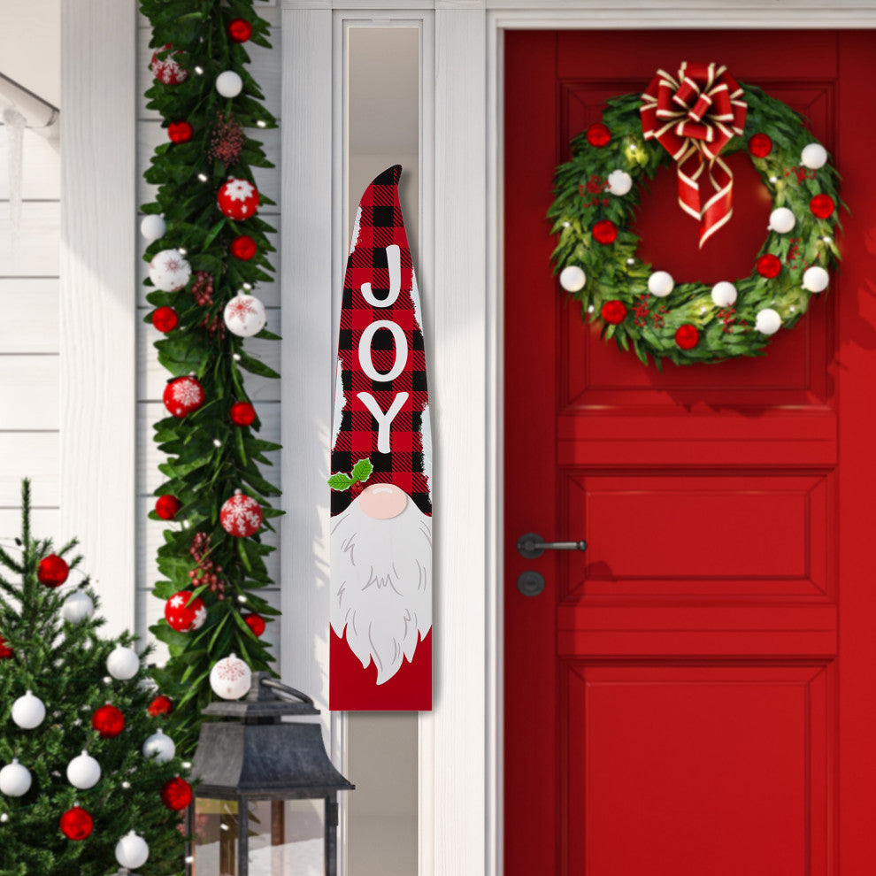 42"H Wooden Christmas Gnome Porch Sign