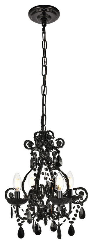 Kato Collection Pendant, 12.6"x16.3", 4-Light, Polished Black