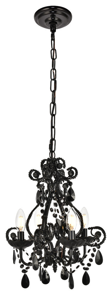 Kato Collection Pendant, 12.6"x16.3", 4-Light, Polished Black