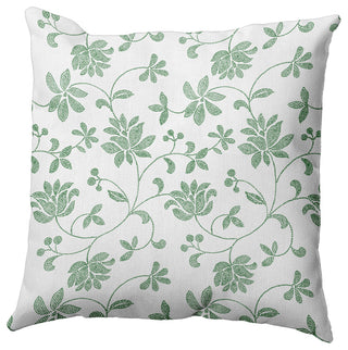 Traditional Floral Polyester Indoor Pillow, Green, 26"x26"