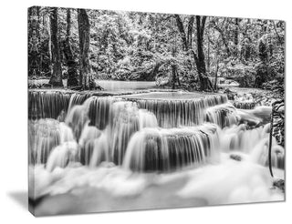 "White Erawan Waterfall" Landscape Canvas Photo Print, 20"x12"