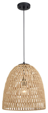 Nassau One Light Pendant in Matte Black