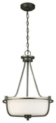 Eglo 3x60w Pendant W/ Graphite Finish & Frosted Glass - 202906A