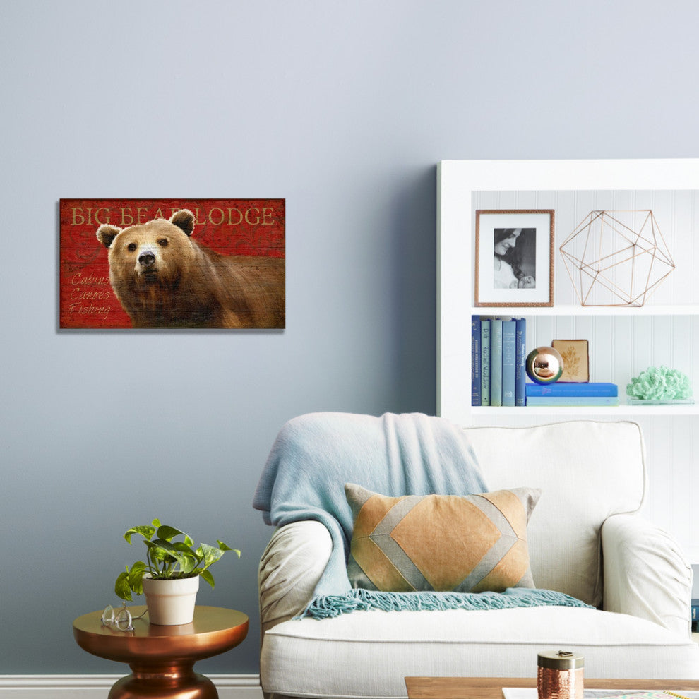 Distressed Bear Wood Wall Decor