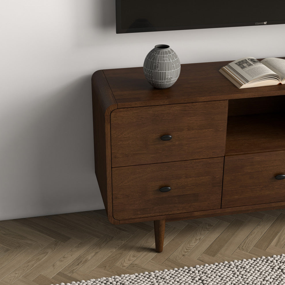 Stein Mid-Century Modern Solid Wood 5 Drawer TV Stand for TVs up to 60"