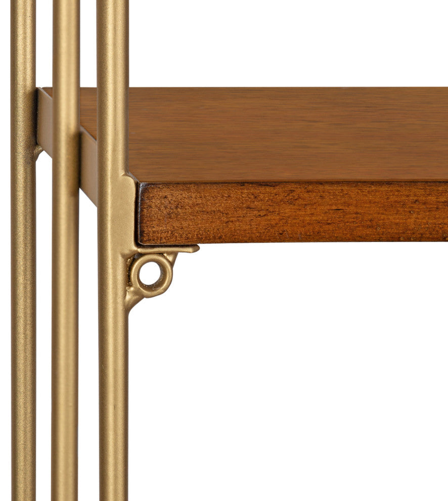 Lora Mid-Century Wall Shelf, Walnut Brown 18x34