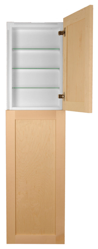 Fruitville Shaker Style Frameless Recessed Wood Pantry Cabinet, 14x62, Unfinished