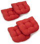 19" U-Shaped Micro Suede Tufted Dining Chair Cushions, Set of 4, Cardinal Red