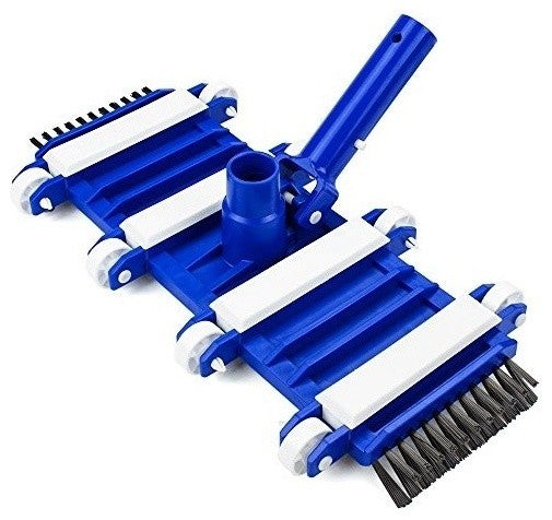 15" Flexible Weighted In-Ground Pool Vacuum Head on Wheels With Side Brushes