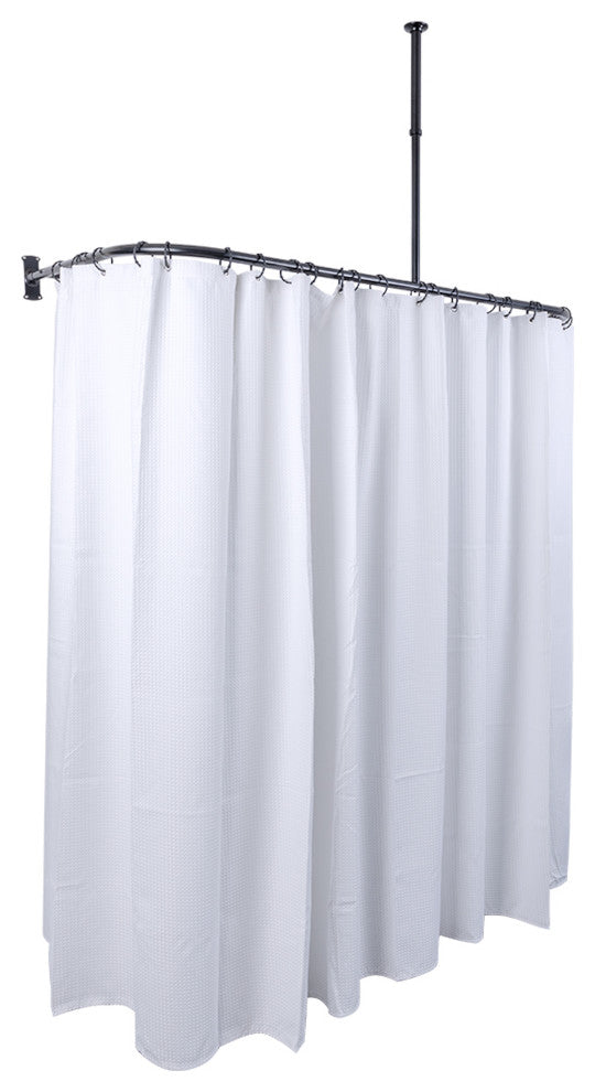 Utopia Alley Aluminum Shower Curtain Rods 60" Large Size by 25", Matt Black