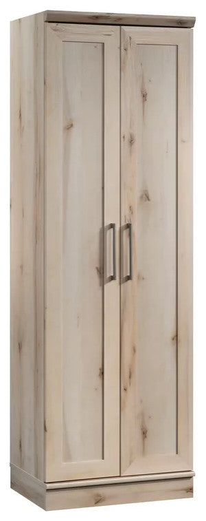 Rustic Storage Cabinet, Frame Paneled Doors With Metal Handles, Pacific Maple