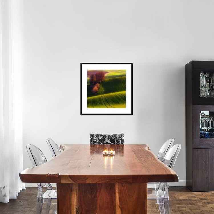 "Green Fields" Framed Digital Print by Piotr (Bax) Krol, 30x30"