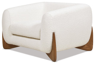 Alpine 44" Sherpa Arm Chair, Ivory White Boucle