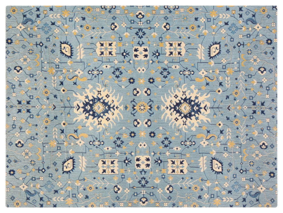 Tabrix Blue and Beige Rug'd Chairmat, 40"x54", .25" Pile Height