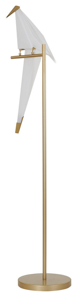 LED Bird Floor Lamp With Gold Carbon Steel Hardware and Plastic Frame