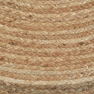 Bordered Oval Organic Jute Area Rug, 5'x7'