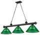 Zlite 2306-3MB-ARG 3-Light Billiard, Green