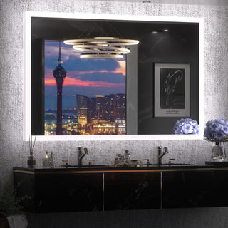 LED Bathroom Mirror With Smart Motion Sensor Front & Backlit, Dimmable, 55x36