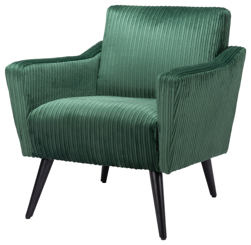 Accent Chair, Fabric, Wood, Green, Black, Living Lounge Cafe Lobby Hospitality