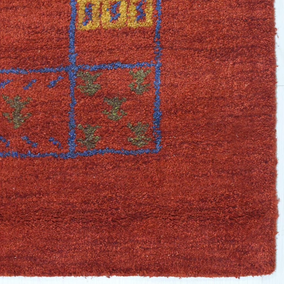 HAND KNOTTED LOOM SILK ECO-FRIENDLY AREA RUG -8'x10',Rectangle,Rust,Contemporary