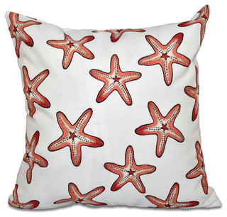 Soft Starfish, Geometric Print Pillow, Coral, 20"x20"
