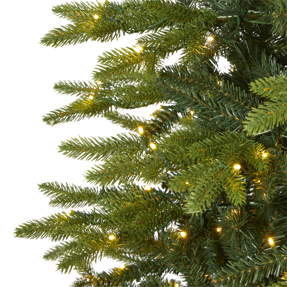 9'' Belgium Fir Natural Look Artificial Christmas Tree With 800 Clear LED Lights