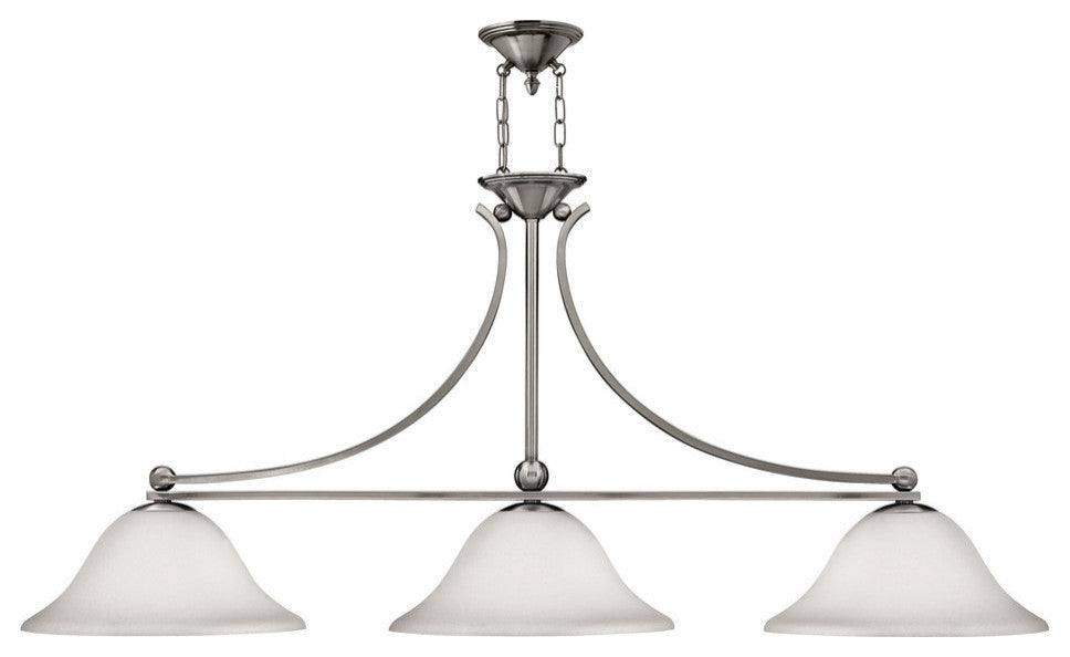 Bolla Brushed Nickel Three Light Linear